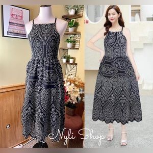 🌷Brand New halter eyelet dress fully embroidered can fit Sm up to M price firm!